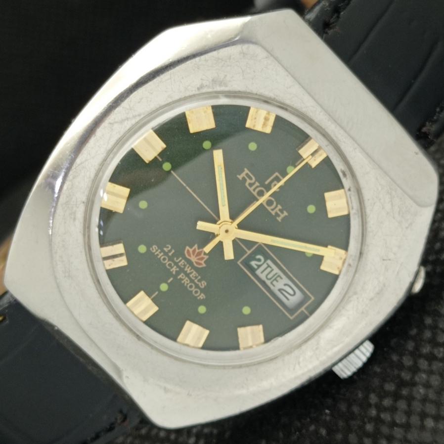 

Б/У КЛАССИЧЕСКИЕ АВТОМАТИЧЕСКИЕ ЯПОНСКИЕ МУЖСКИЕ ЧАСЫ RICOH R31, СТАРЫЙ ЗЕЛЕНЫЙ ЦИФЕРБЛАТ, a425304-2 R1024b-a425304