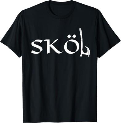 Skol Wikinger Axt Erbe Gesang Krieger Nordisch Trinken T-Shirt