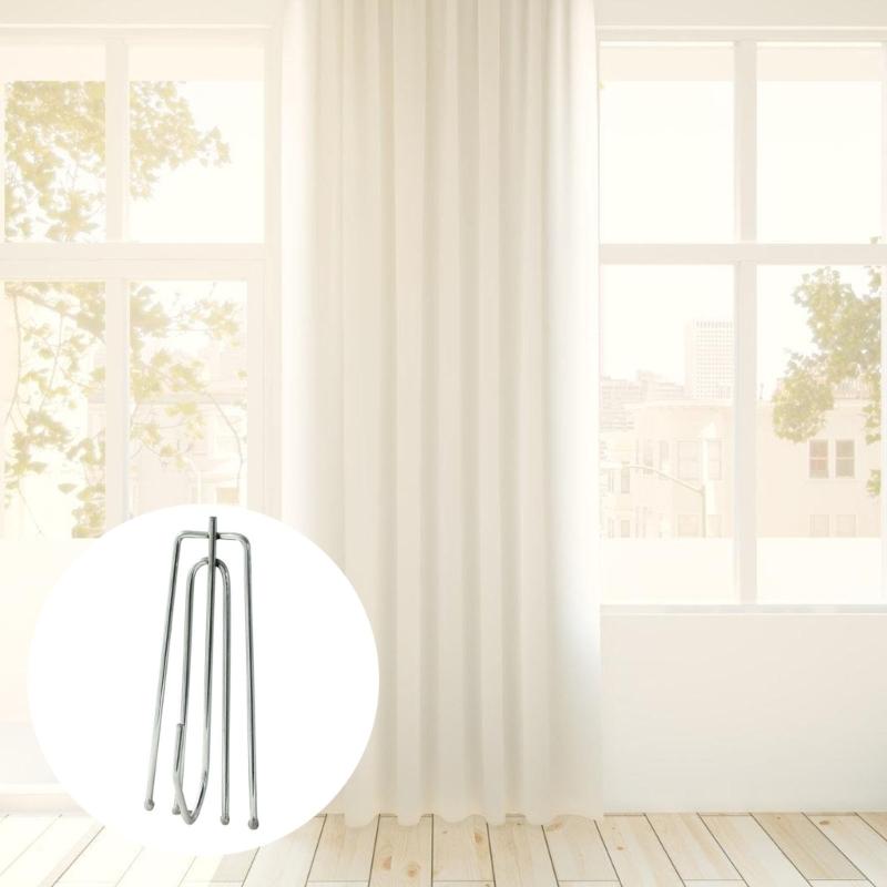 Stainless Steel Drapery Hook and Pin 4 Prongs Curtain Pleat Tape Hooks,Pinch Pleat Curtain Hooks for Pleated Drape