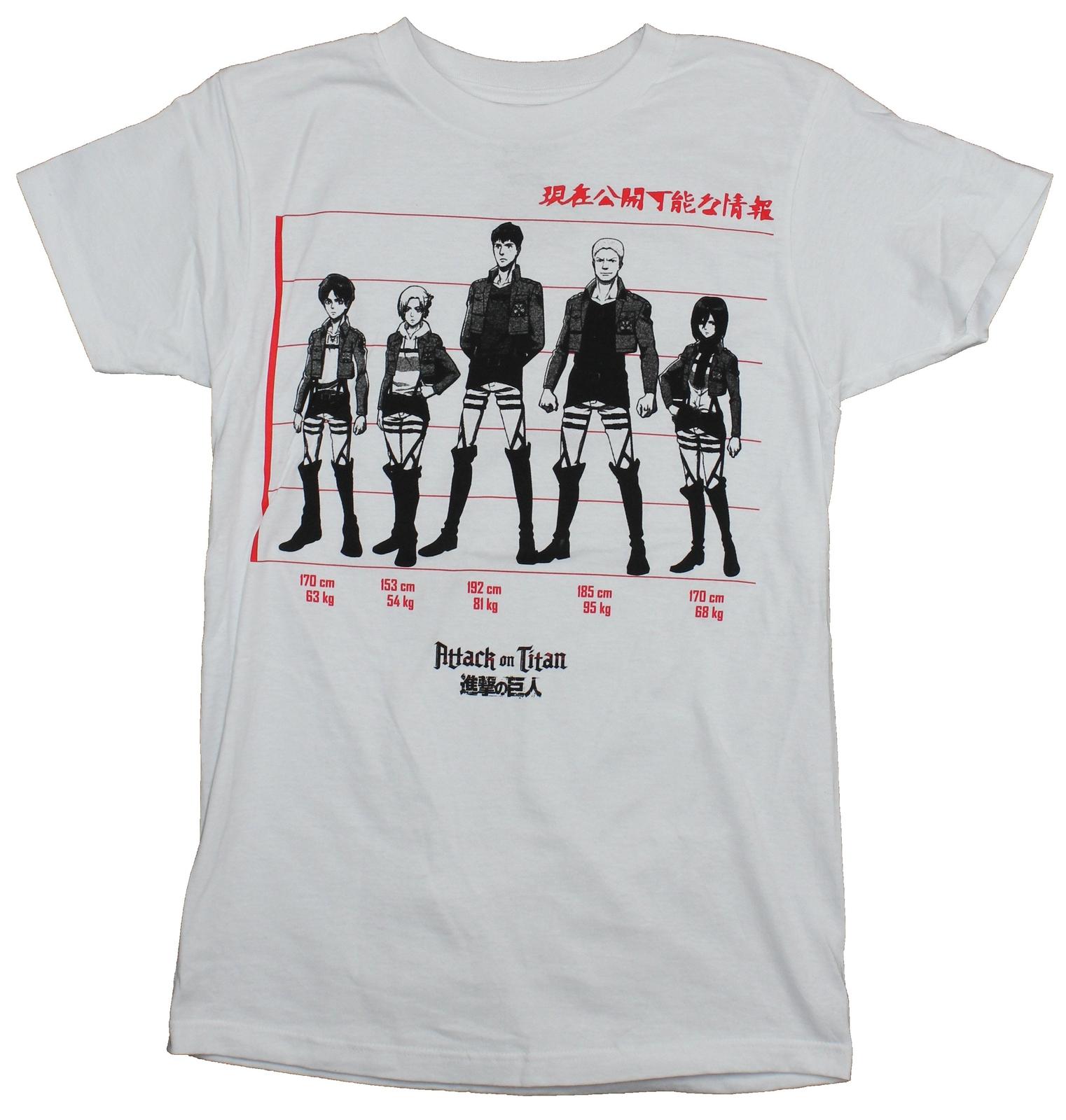 Attack on Titan Adult New T-Shirt - Lineup Team Pic M
