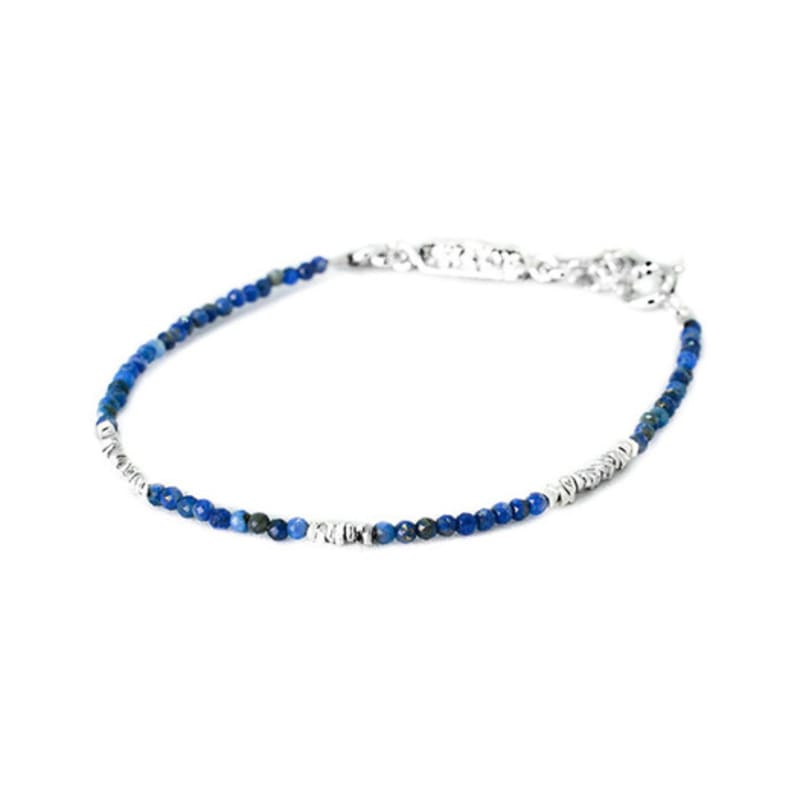 HARANG HR 387B_Lapis Lazuli Silver Beads Bracelet