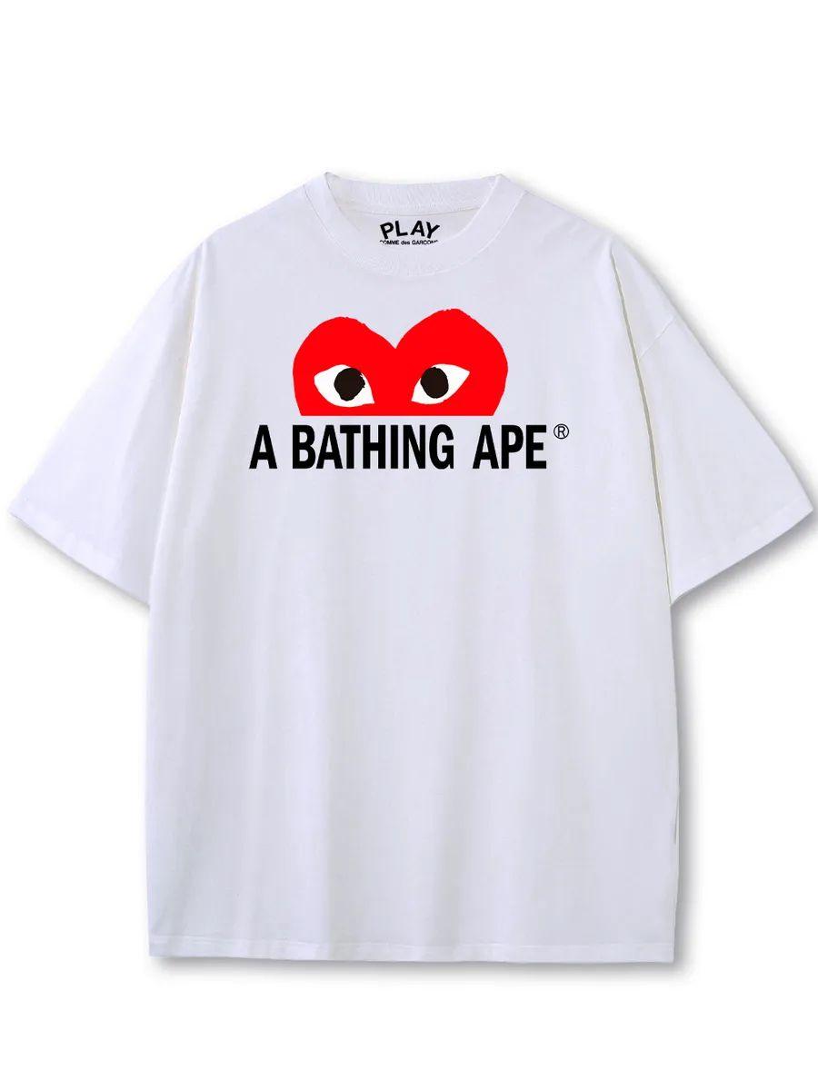 

Oversized cotton T‑shirt with Play print 4XL