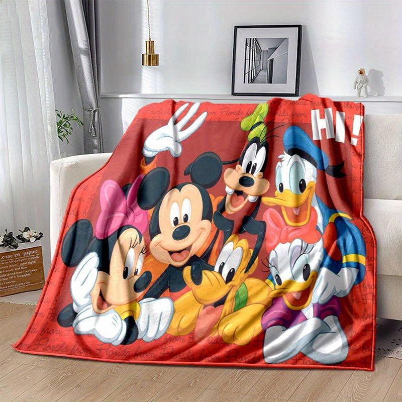 Mickey and Minnie Cartoon Blanket, Short Plush Cute Warm Blanket, Living Room Home Decoration Sofa Four Seasons Travel