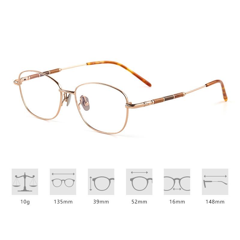 

Eco-friendly Pure Titanium Sandalwood Glasses Ultra Light 10g Men s And Women s Eyeglass Elite Successful People Wood Eyewear No Lens рожевий колір золота