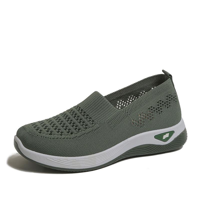 New Fly-woven Breathable Casual Shoes Cloth Shoes Flat-soled Single Shoes