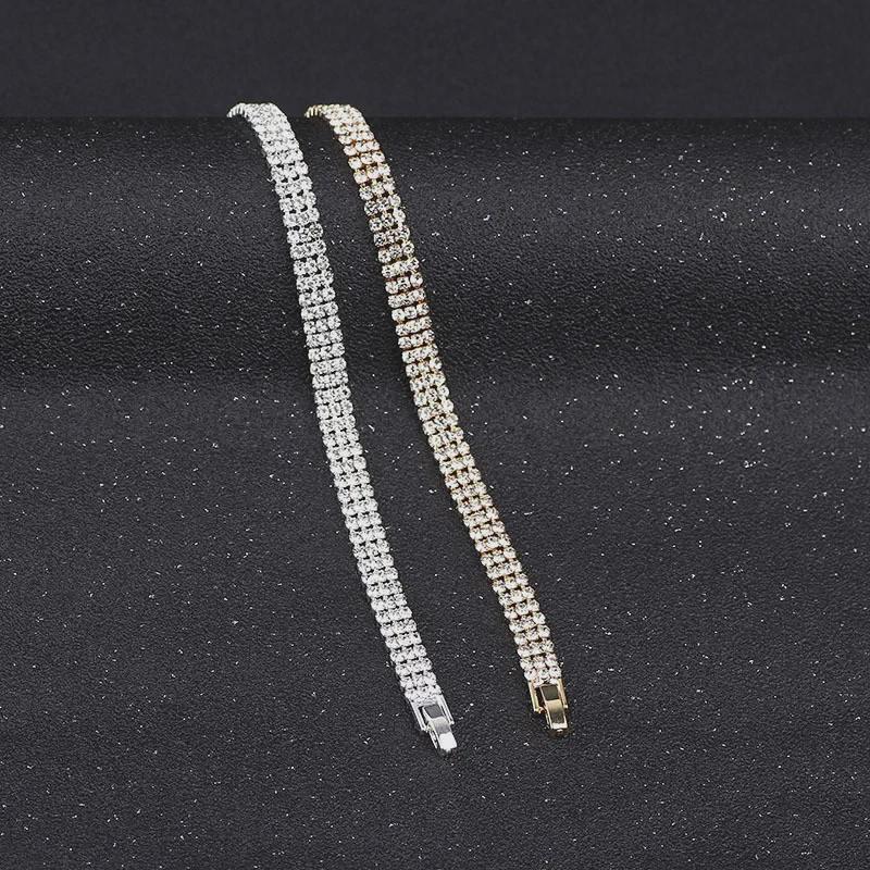 Nuovi braccialetti di cristallo sottili europei e americani con gioielli da donna con diamanti pieni, perfetti per tutte le occasioni. Trasmissione in diretta disponibile.