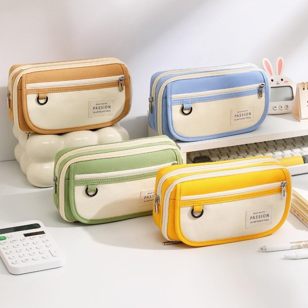 Korean Style Pen Bag Simple Design Flap School Bag New Pencil Case  Student Use School Supplies