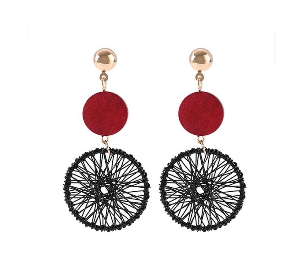 2025 New Korean Style Luxury Simple Big Round Hollow Mesh Drop Earrings for Women Fashion Jewelry Gifts