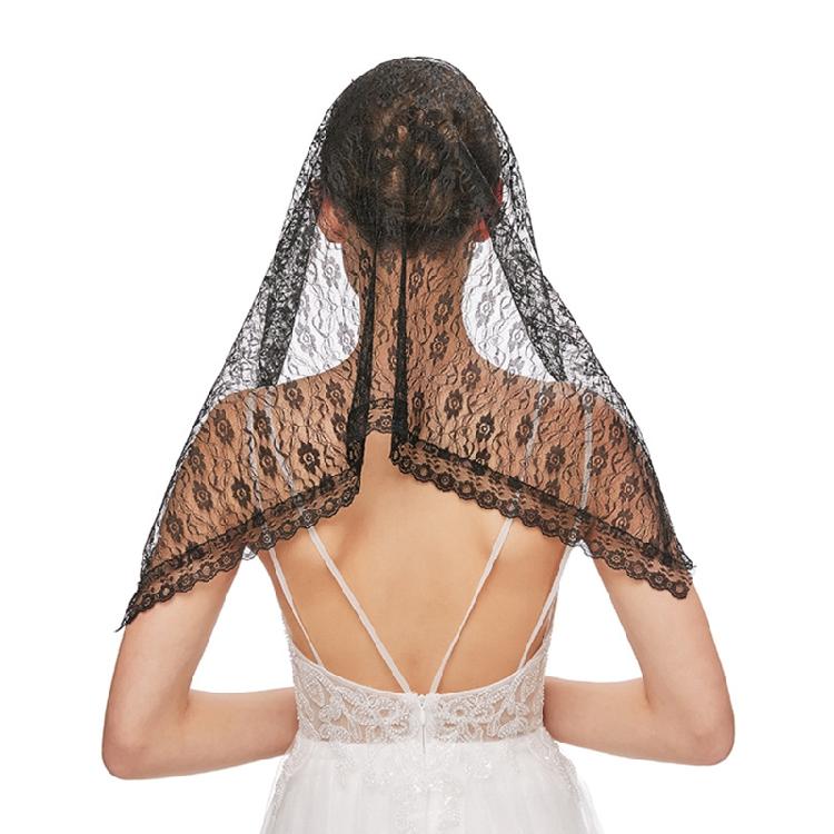 Lace Mantilla Veil Soft & Comfortable Floral Design for Head Covering for Women