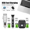 3PCS Professional Hair Clipper Set for Men Cordless Barber Clippers Set and Trimmer Kit USB Rechargeable Electric Beard Tool Kit