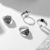 Punk Cross Thorn Ring Set For Man Woman Vintage Skull 4Pcs Ring Set  Charm Cool Stuff Male Accessories Wholesale