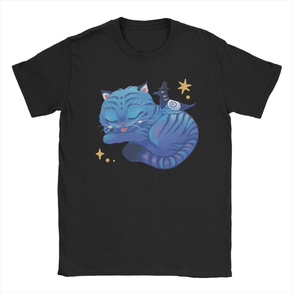 Men's KPop Demon Hunters Blue Tiger T Shirts Pure Cotton Clothes Novelty Short Sleeve Round Collar Tees Gift Idea T-Shirts