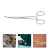 Hemostatic Forceps 14cm Stainless Steel Curved Tip Pliers Pet Hair Tweezers Livestock Supply
