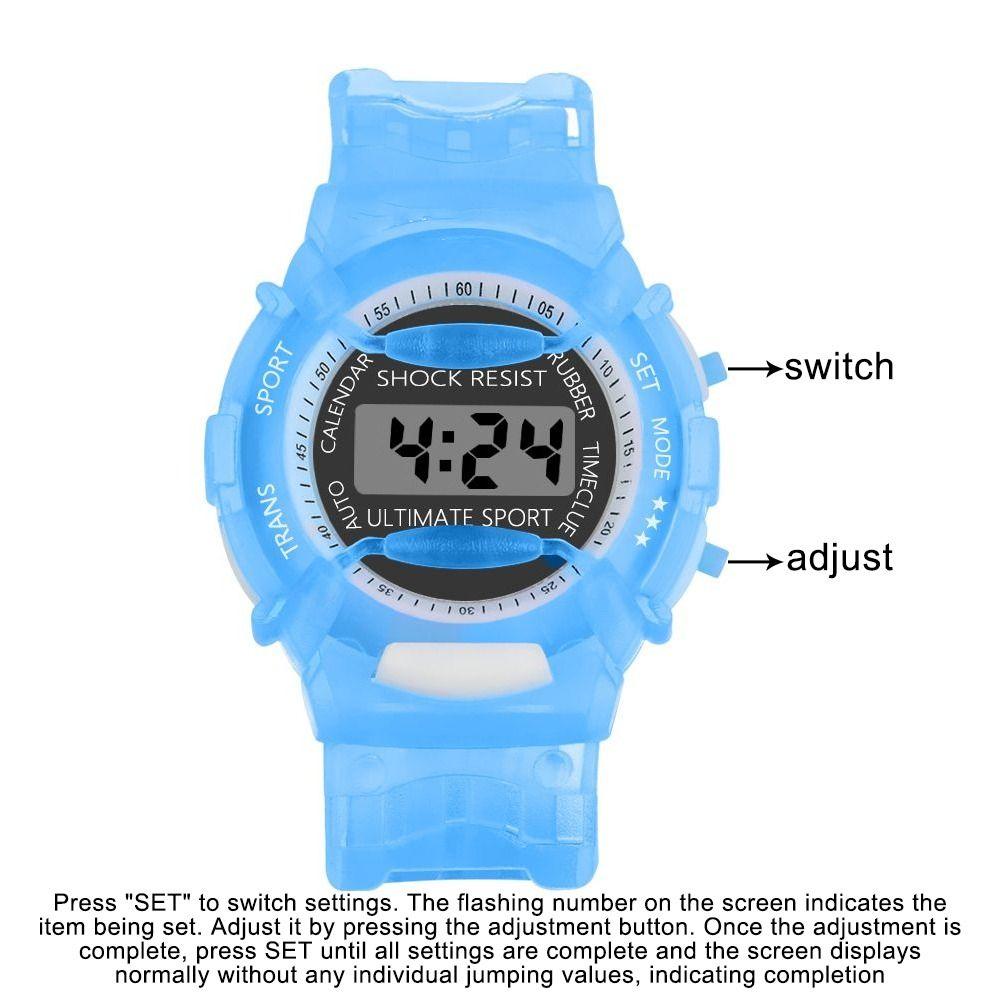 Cartoon Silicone Strap LCD Wristwatch Children Digital Watches Electronic Meter Candy Wrist Watch