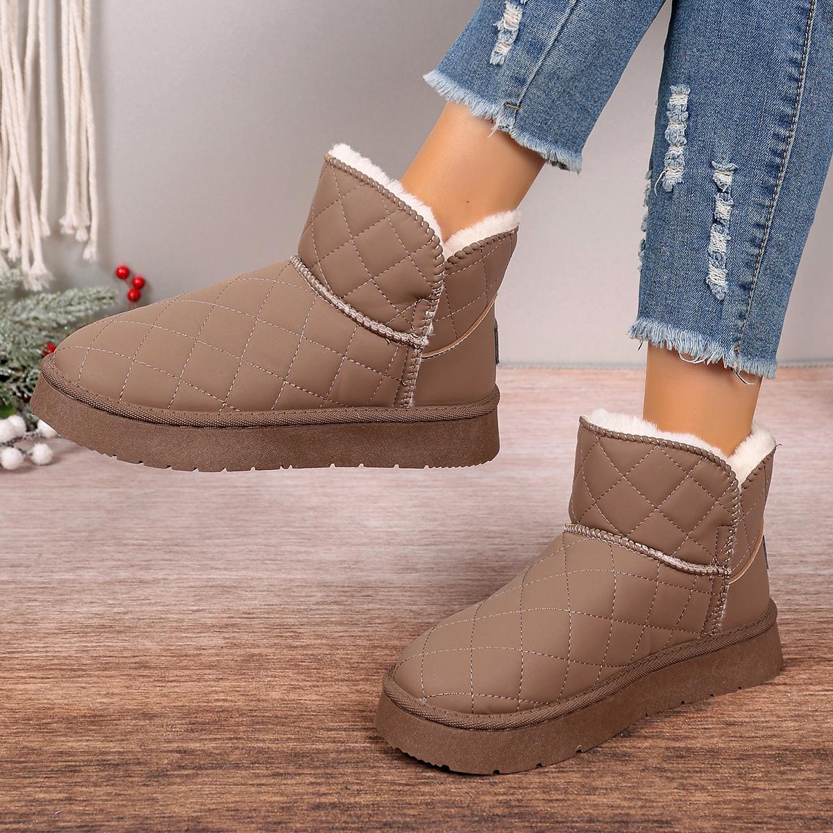 

Женские зимние ботинки, теплые, плюшевые, без застежек, однотонные, с круглым носком, модные женские ботильоны, женская зимняя удобная обувь, размер 36-41 36 хаки