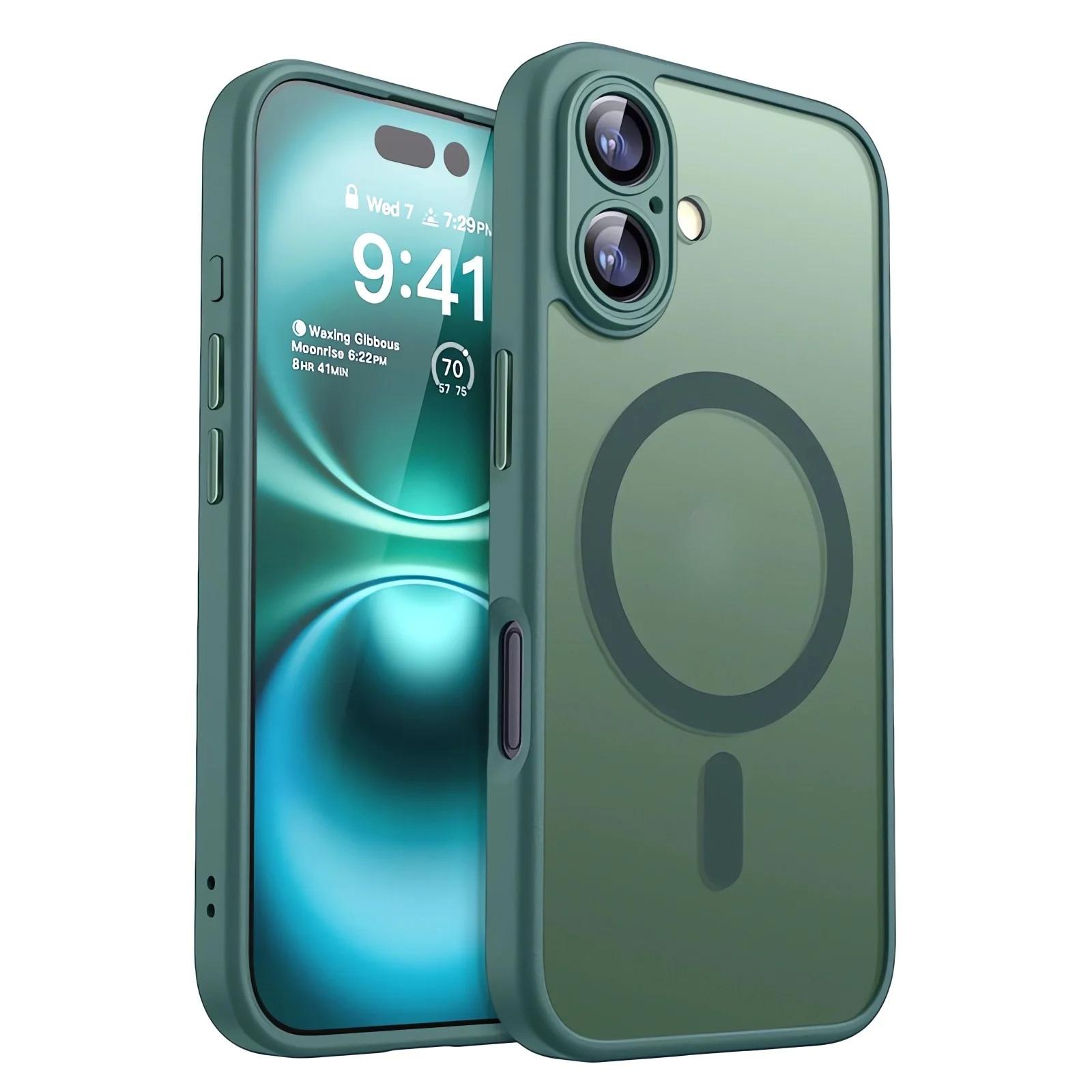 

Luxury Magnetic Matte Translucent Shockproof Case For iPhone 17 16 15 14 Plus 13 12 17 Pro Max For Magsafe Wireless Charge Cover iPhone 12 Pro Max