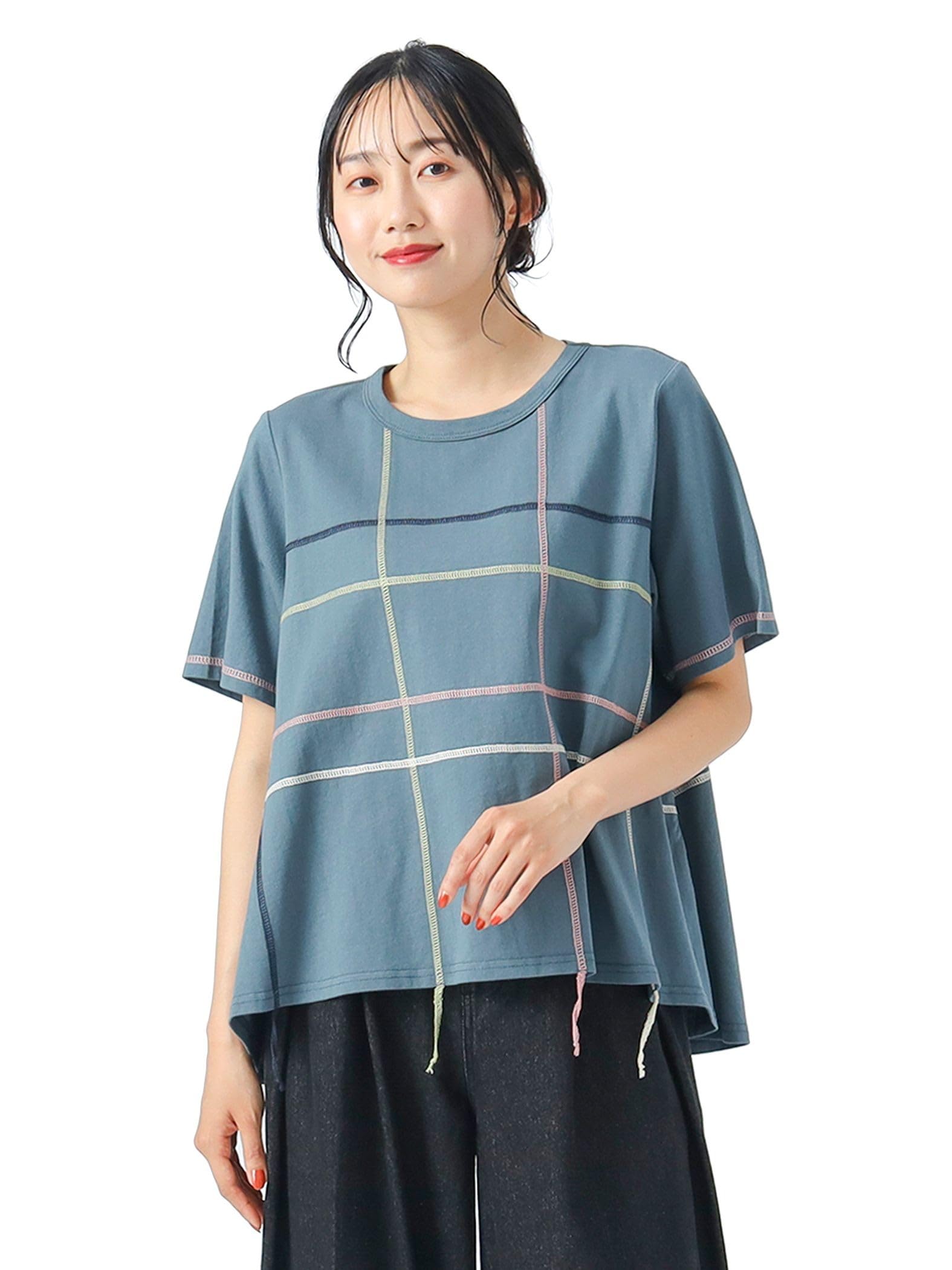 

Beams Heart Tee Colorful Fringe Stitch Pullover Green One Size S/S Women s зелёный