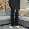 Herren Kord Plaid Lässige Weitbein Hose - Hong Kong Stil, Trendy, Locker sitzend, Gerade Bein Hose