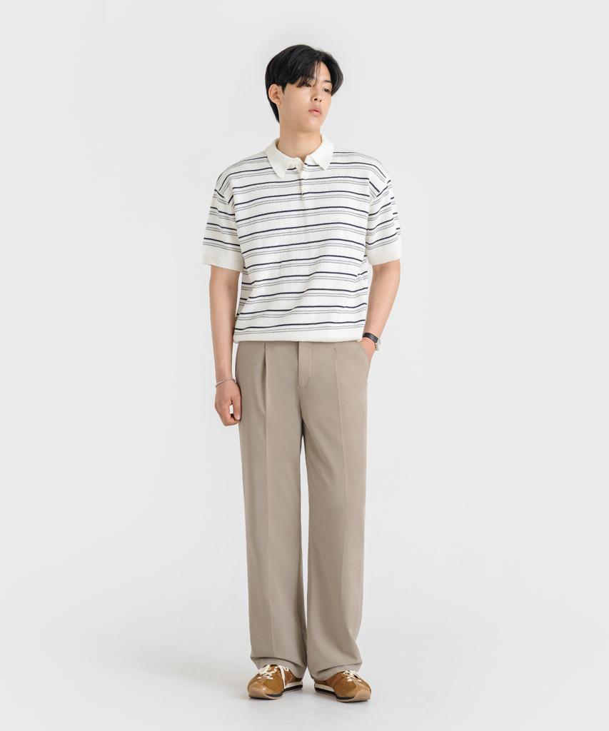 LEMAIN SECOND [2Pack] Single-Pleat Semi-Wide Hidden Elastic Waist Slacks_4 Colors (Type A)