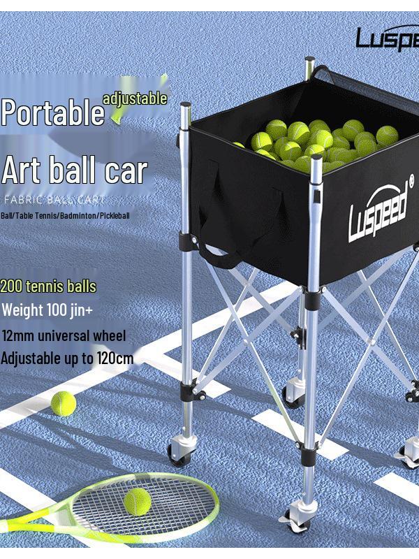 Zhi Mai Portable Stainless Steel Tennis Ball Collection Cart with Large Capacity Stainless Steel Fixed Height Frame (No Ball Bag)