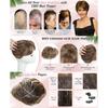 Kurzer Lockiger Synthetischer Schwarz/Grauer Topper Haarverlängerung Pony Clip-In Extension Unsichtbare Spurenlose Haarverlängerung Abdeckung Weiß