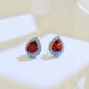 Earrings, Water Drop-shaped Zircon Stud Earrings, Women's Light Luxury High-end Zircon Stud Earrings, Versatile Colored Treasure Earrings.