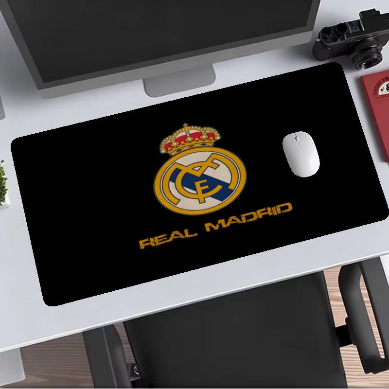 Real Madrid CF Extended Gaming Mouse Pad with Stitched Edges NonSlip Rubber Base Waterproof Desk Mat for Computer Laptop Office Gaming