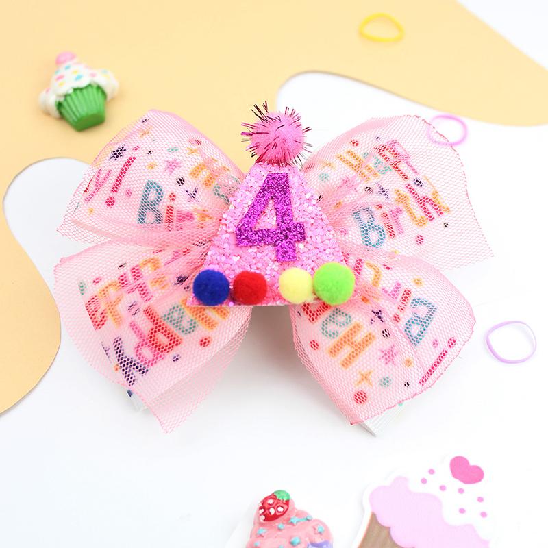 New Sprinkle Confetti Hair Bow Clip - First Birthday Pink Party Decoration For Baby Girls, Ice Cream Theme 1st Birthday