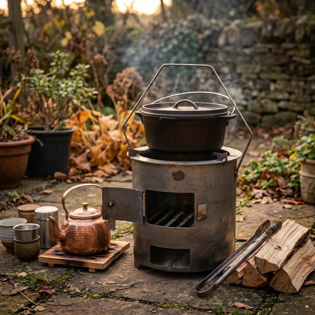 Multi-Functional Stove for Outdoor Heating Cooking BBQ with Charcoal Compatibility