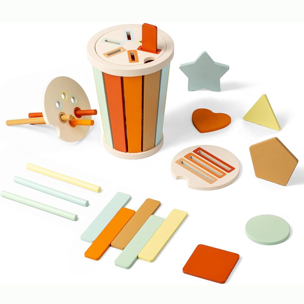 Spielzeug Spielzeug 3 in 1 Holz Farbe Form Sortierer Sensorisches Zuordnungsspiel Montessori Bildung Für Vorschul Lernaktivitäten Kinder