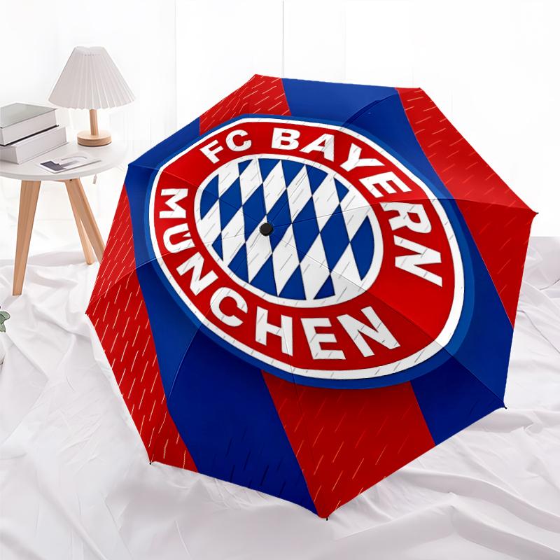 Printed FC Bayern München Logo Printed Folding Umbrella,Outdoor,Leisure,And Travel Umbrella,Durable Umbrella Fabric,Birthday And Holiday Gift