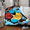 1pc Squirtle Flannel Blanket, Soft Skin Friendly with Digital Printing, Various Sizes Available for Family, Friends, Birthday