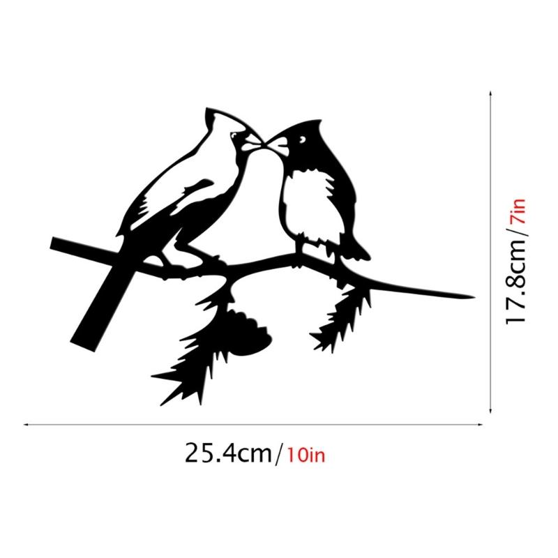 Metal Bird Stake Outdoor Garden Bird Statue Decorative Metal Animal Silhouettes for Tree Garden Decorative Bird Ornament