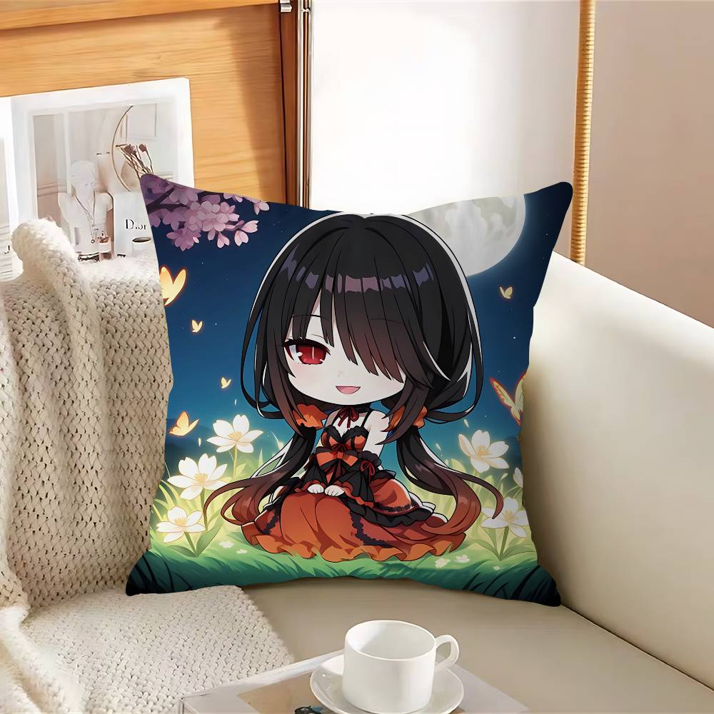 Аниме Токисаки Куруми Наволочка Съемная Моющаяся Наволочка – Всесезонный Мягкий Лен 12x12Inch