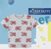 Kurzärmliges T-Shirt mit Rundhalsausschnitt und Cartoon-Motiv im europäischen und amerikanischen Stil für Jungen – Neu im Sommer