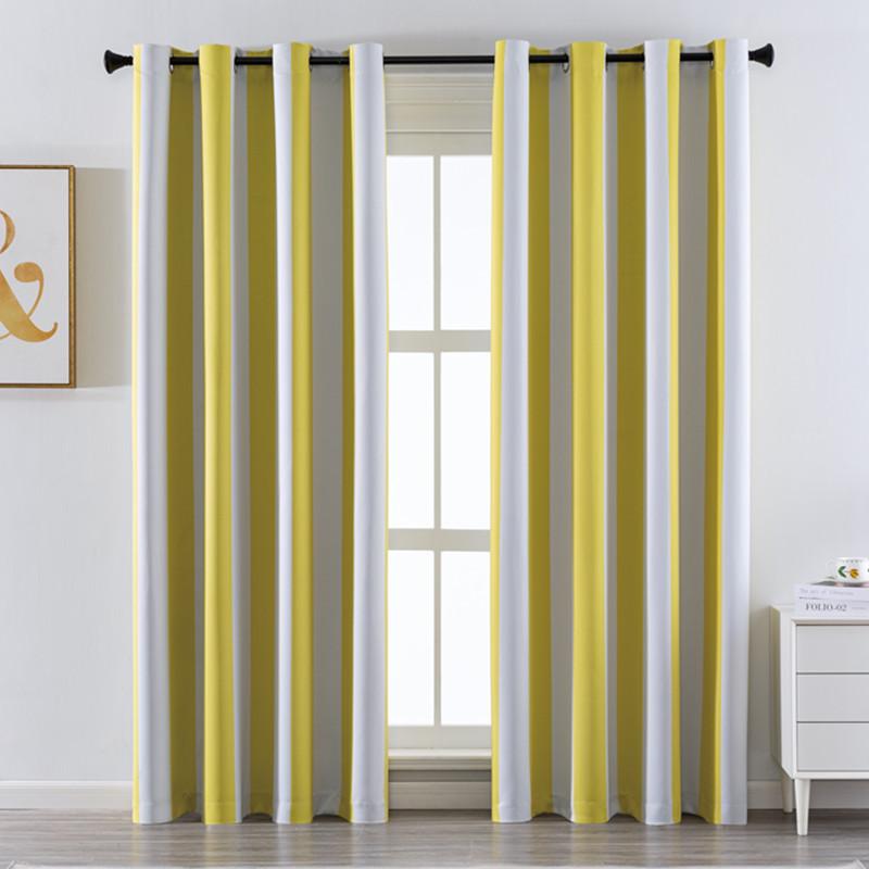Full Blackout Striped Printed Curtain Fabric Finished Product