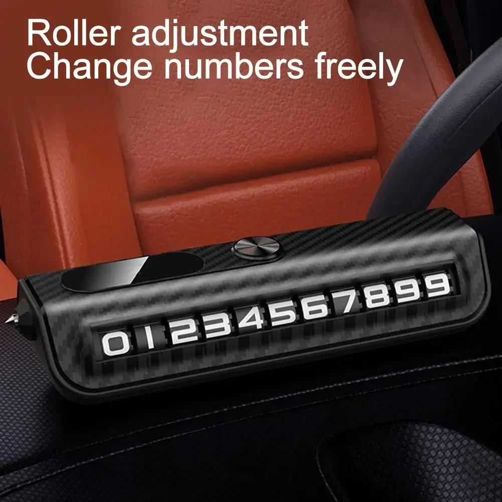Dashboard Car Number Plate with Emergency Window Breaker Hammer Durable ABS Material Adjustable Display Privacy Protection Amagi