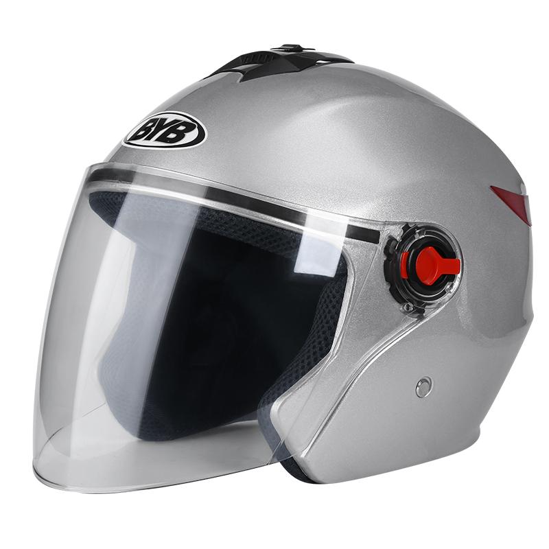 High Quality New DOT Certified ABS Half Face Motorcycle Helmet with Dual Visor and XL Size