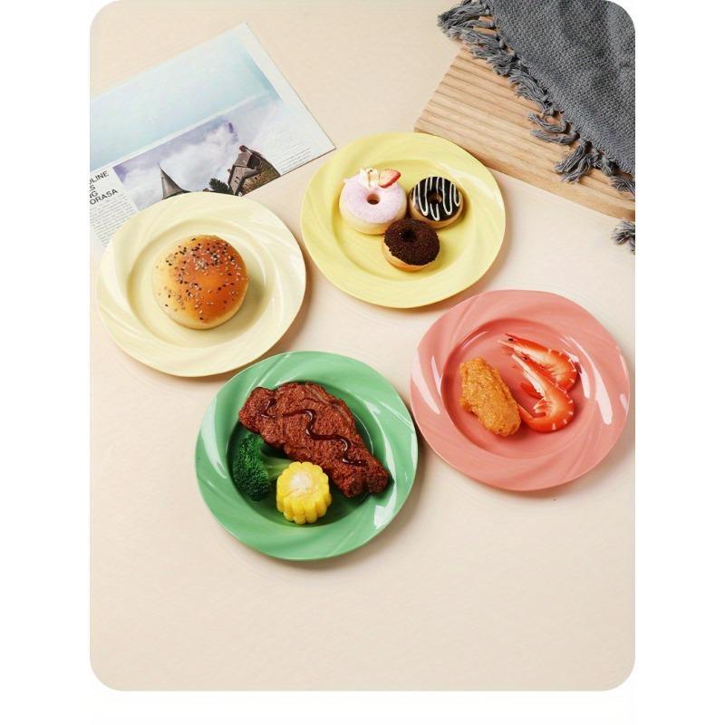 4ks Kulatý talíř Lehký luxus Krémový vítr Ins Prémiový smysl Dezertní talíř Večeřní talíř Kreativní talíř na ovoce Talíř na těstoviny