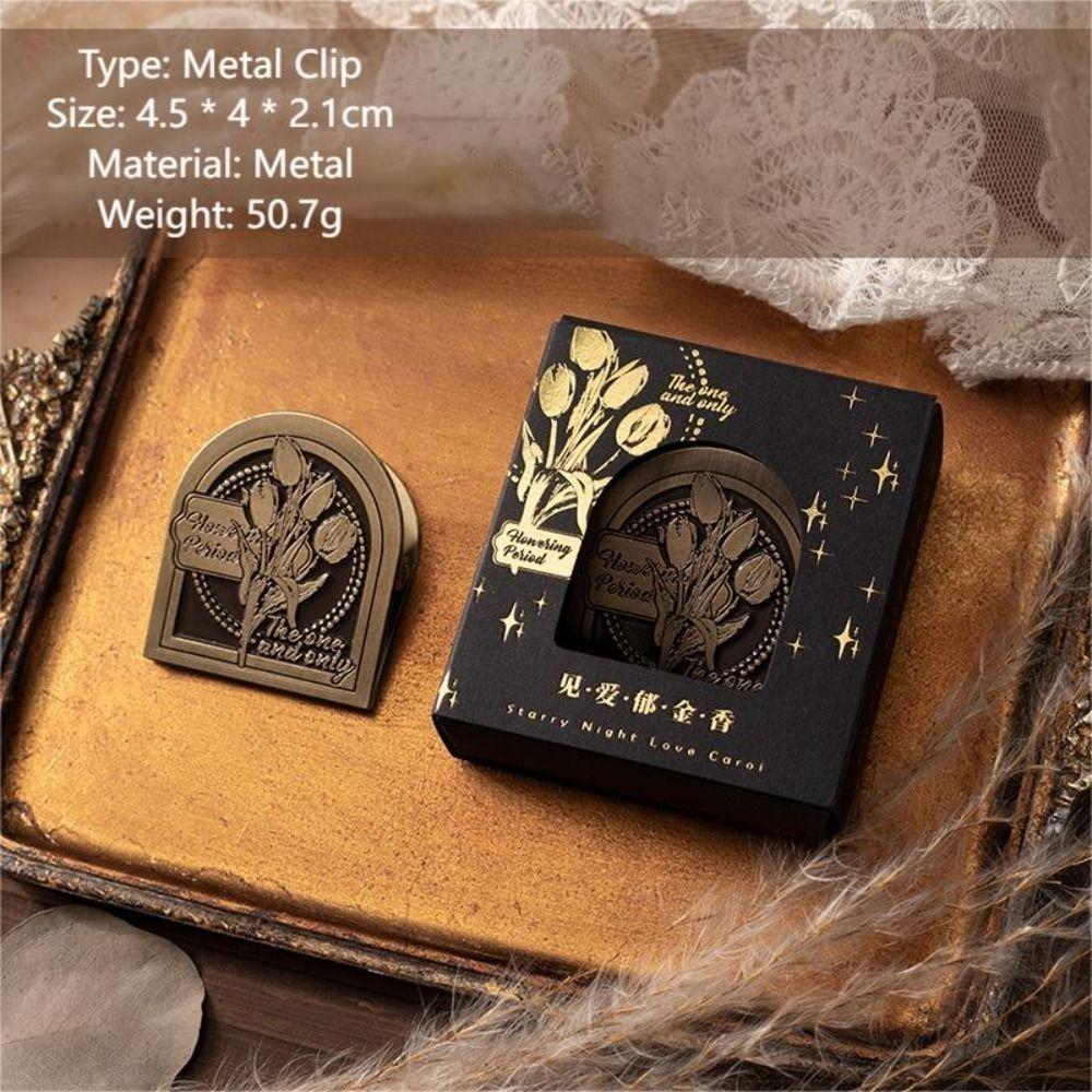 

High Quality Retro Scrapbooking Journaling Metal Clip Portable Zinc alloy Bookmark School Office Stationery