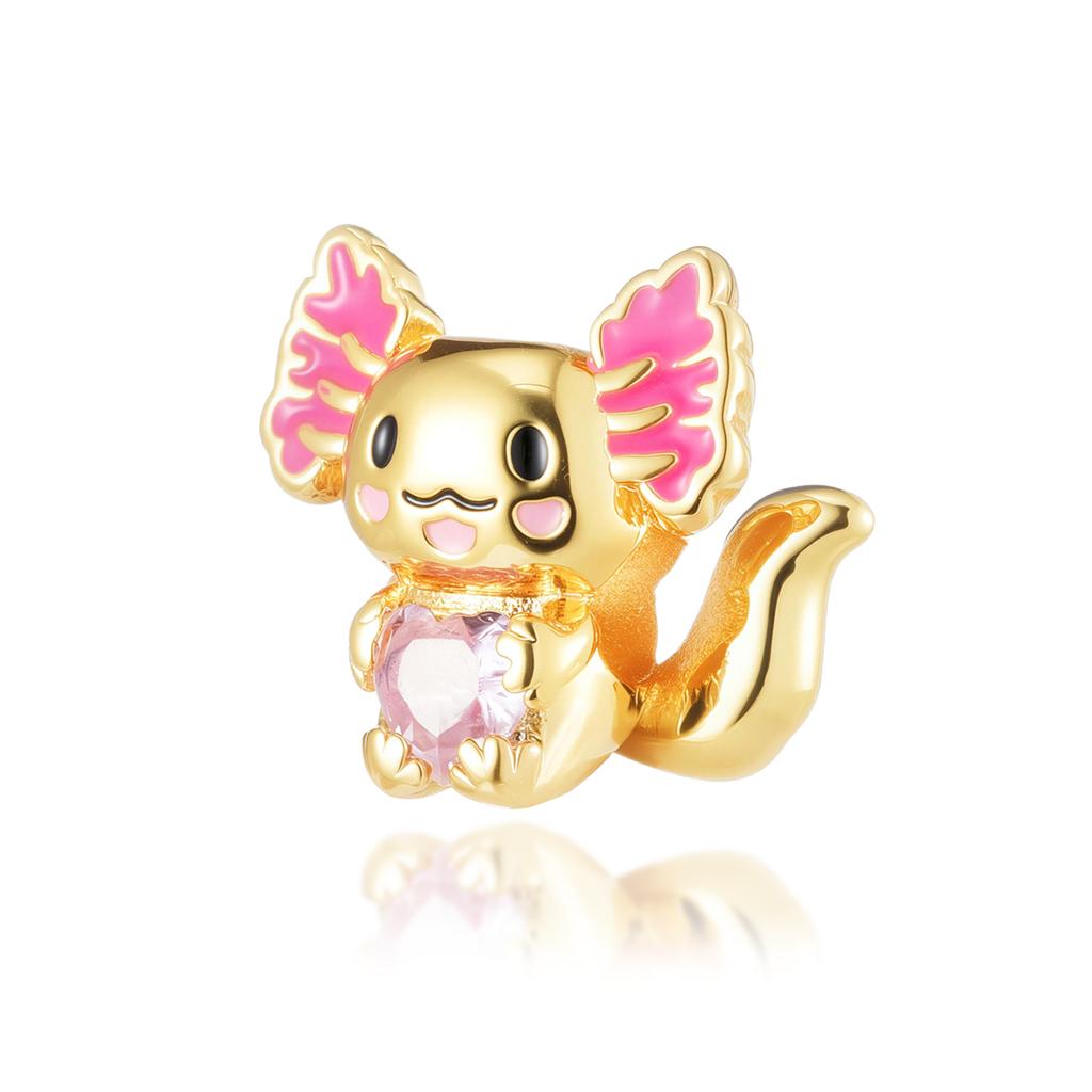 NEW Gold Plated Charm Beads & Pendants Set for European Bracelets Women Fashion Zircon Starfish Axolotl Cross Charms DIY Jewelry