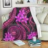 Hawaiian Polynesian Plumeria Pattern Flannel Throw Blanket Soft Lightweight Warm Decoration Soft Bed Home Sofa Kids Adults Gifts