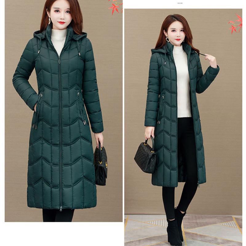 Autumn Womens Winter And Hooded Slim Fit Thick And Warm Long Middleaged Mothers Jacket 6 Colors