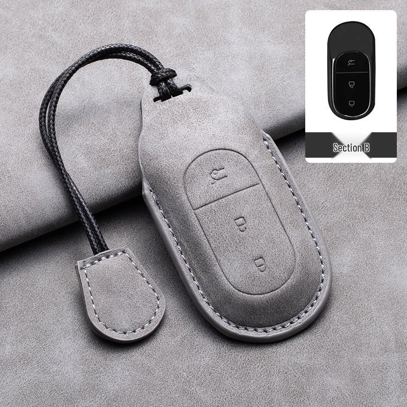 Li Auto C11 High-End Lambskin Key Case: Original Color Buckle Bag for Car Keys