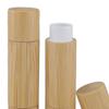 2 Pcs Empty Bamboo Lipstick Tubes Lip Gloss 5g Mini Balm Bottle for Girls Women Makeup