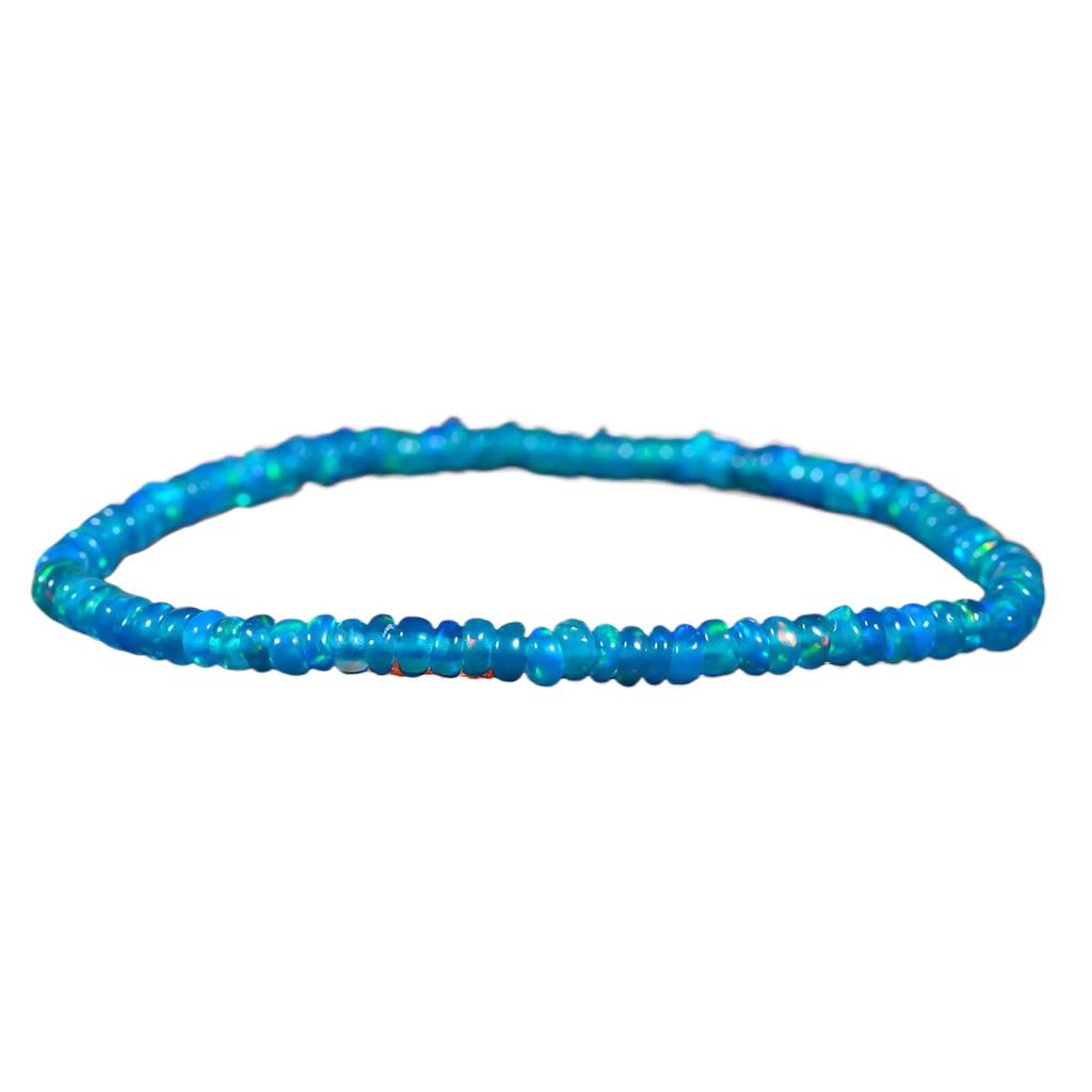 Handmade Opal Beaded Bracelet, Elastic Stretch Rope Natural Gemstone Bead Bangle Jewelry