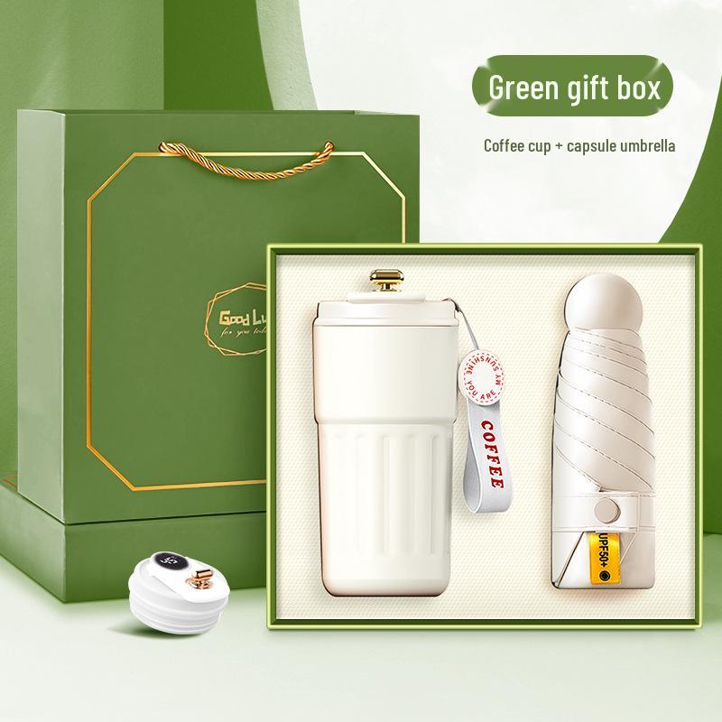 Insulated Cup, Umbrella & Notebook Gift Set for Customers, Employees & Teachers
