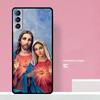 Virgin Mary And Jesus Heart Phone Case For Samsung Galaxy S23 Ultra Plus S21 S22 Ultra S20 FE S9 S10 Note 10 20 Ultra