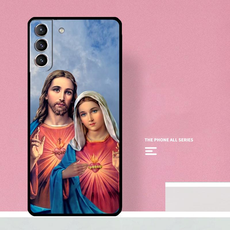 

Virgin Mary And Jesus Heart Phone Case For Samsung Galaxy S23 Ultra Plus S21 S22 Ultra S20 FE S9 S10 Note 10 20 Ultra Galaxy Note 10
