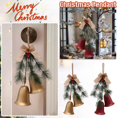 3D StereoscopicChristmas Bell Decoration Pendant Christmas Interior Wall Decoration Needles Linen Bell Decoration